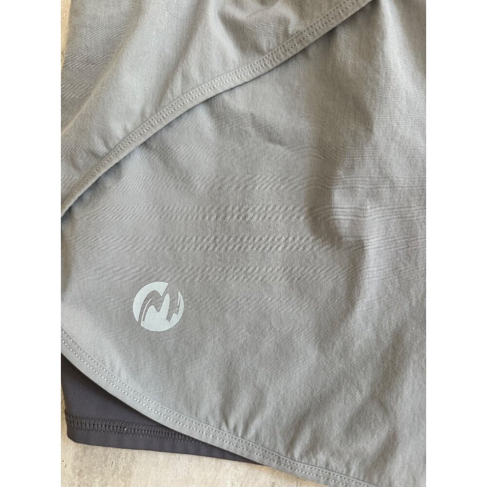 Moteepi Medium Sport Gray & Charcoal Athletic Running Shorts Yoga - Picture 4 of 11